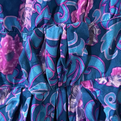 Maggy London Vintage 80s by Jennifer Booher 100% silk Floral dress - Size 10