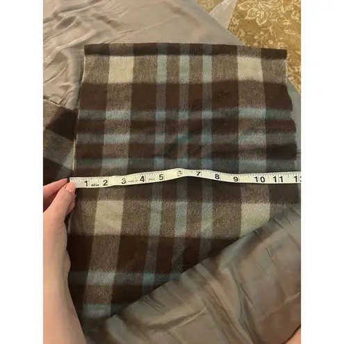 Amicale Pure Cashmere Multicolored Plaid Fringe Scarf