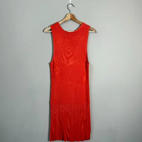 Opening Ceremony Knit Pleated Mini Dress Womens Small Orange Cocktail Party Chic