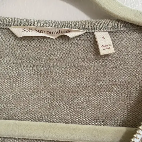 Soft Surroundings Beige Valentina Sweater with Zipper Size Small