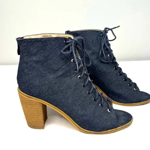 Catherine Malandrino Jerzinie Lace-up Denim Bootie