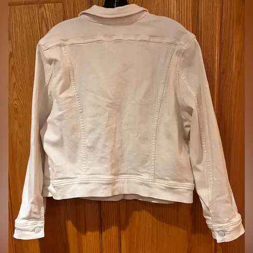 1901 Nordstrom White Soft Denim Jean Button Front Cropped Jacket Size XXL - Image 11
