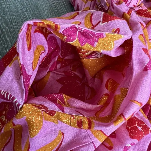 Derek Lam 10 Crosby Dress Small Floral Off The Shoulder Long Pink Orange Red