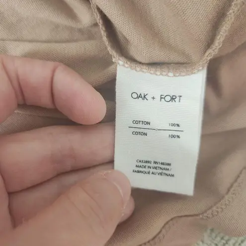 Oak + Fort Womens XS Cropped Short Sleeve Tee Chantrelle Peace Hands Graphic NWT