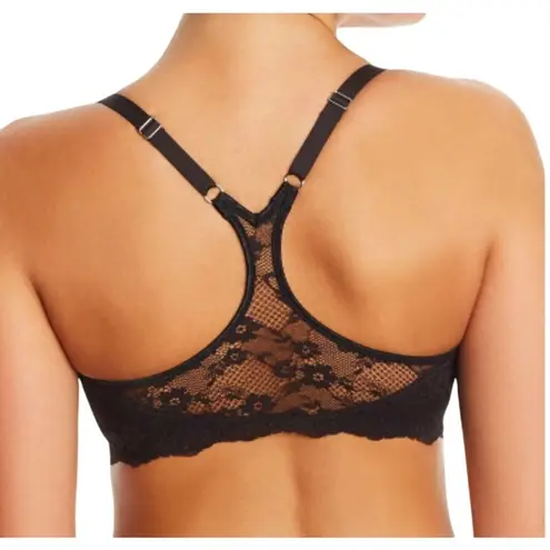 Maidenform One Fab Fit Lace T-Back Front Close Bra 7112 Black 38D