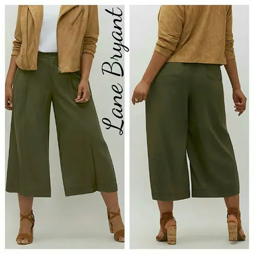 Lane Bryant Pleated Wide Leg Cropped Pants