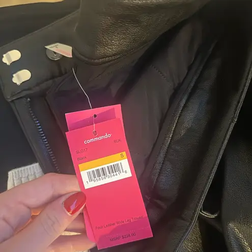 Commando NWT Black Faux Leather Wide Leg Pants