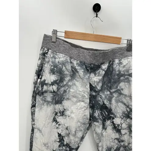 CAbi  Marble Grey White Tie Dye Jogger Style Crop Pants Women's Size X-Large XL