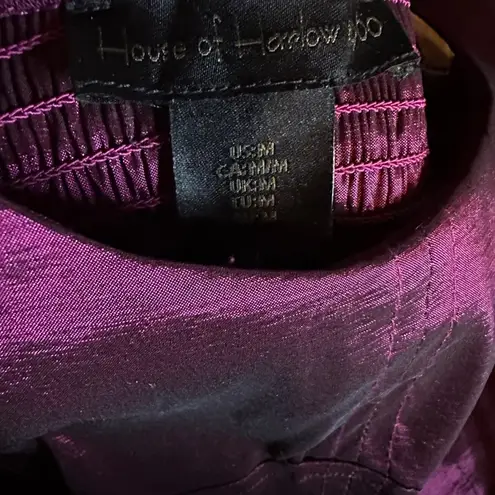 House of Harlow Eggplant Wine Satin Shimmer Cropped Bustier Top, Size M, NWOT