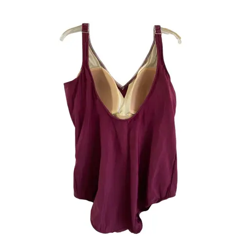 Roxanne 20/42C Bra Sized Swimsuit One Piece Rhinestones Adjustable Strap Plum Purple Size undefined