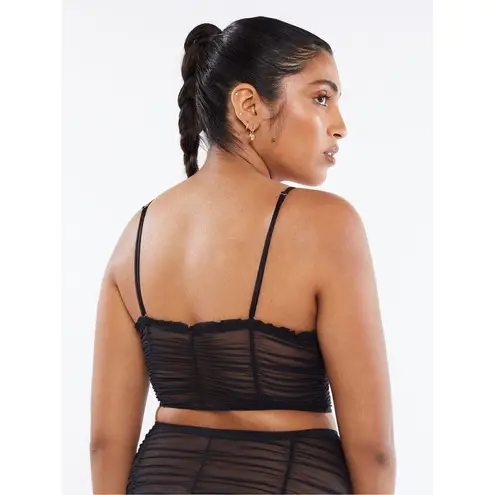 ✨Savage X Fenty GATHERED MESH BLACK CAVIAR SZ SMALL CAMI✨