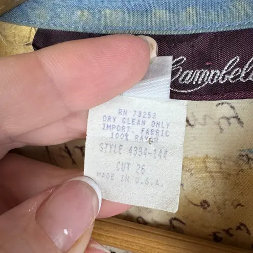 Alexander Campbell Vintage Hawaiian Shirt Size 16 Floral Button Up Aloha Island Tan