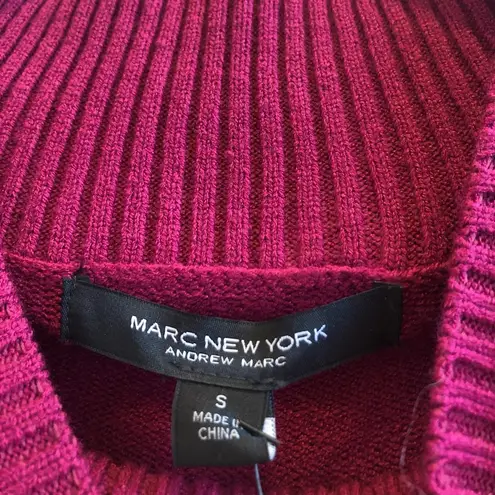 Marc New York Andrew Marc Sweater Women’s Size Small Red Plum Mock Neck NWT