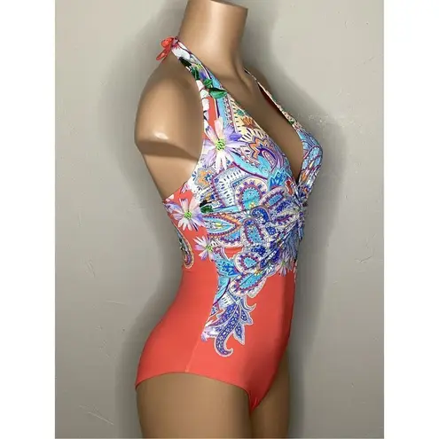 Johnny Was New. floral halter one piece swimsuit. Small. Retails $215