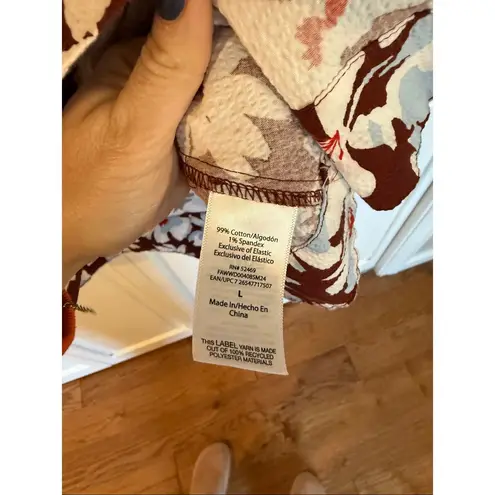 Free Assembly puff sleeve midi floral dress size large Brown