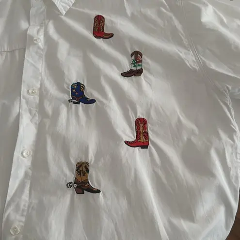 Casey Coleman Embroidered shirt EUC White Size L