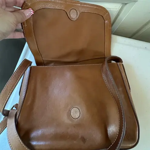 Frye  Olivia Genuine Leather Cognac Magnetic Flap Closure Crossbody Shoulder Bag