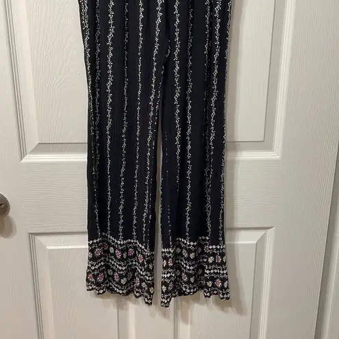 Three Dots | floral wide leg pants size medium