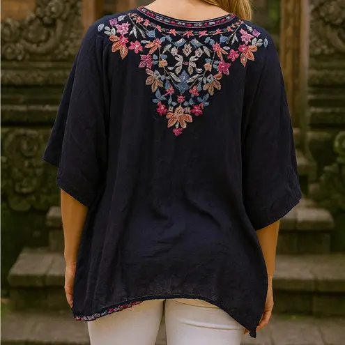 Johnny Was Poncho Top Navy Biya Alia NWT RARE