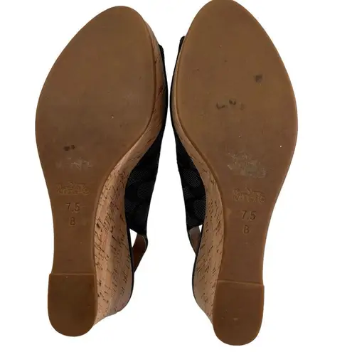 Coach  Ferry Wedge Jacquard Monogram Black/Smoke/Black Cork Shoes