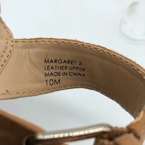 Tahari Womens Margaret Sandals Suede Slingback Laser Cut Open Toe Beige Size 10M