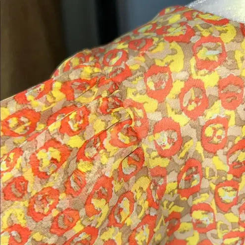 Attention Orange Flutter Sleeve Relaxed Blouse