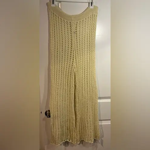 Odiva NWT Crochet Pullover Swimwear Cover Up Pants Size Large in Crème Color