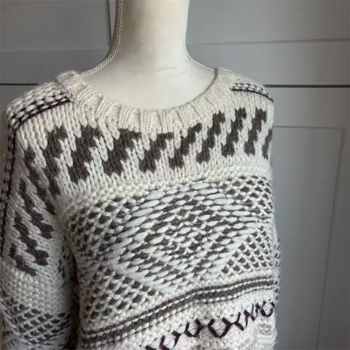 Ulla Johnson Women's M Baby Alpaca Multicolor Geometric Knit Pullover Sweater