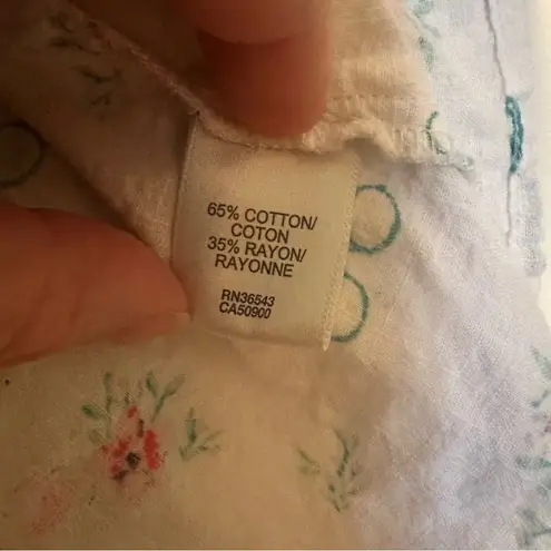 Van Heusen Floral and Glasses Print Sleeveless Cotton Blouse Medium