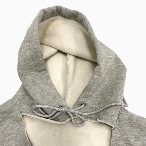 Emma & Sam Cutout Long Sleeve Hoodie Sweatshirt Gray Women’s Size S