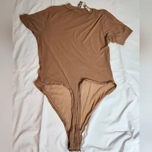 SKIMS  sheer mesh short sleeves thong body suite NWT Size 4X, color sienna. #1