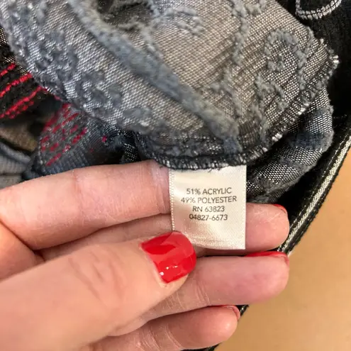 Christopher & Banks 90s Tapestry Jacket Red & Black Floral Design Women’s Large