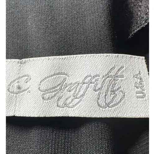 C Graffitti Sequin Cold Shoulder Black Tunic Dress XL V Neck Dolman Sleeve