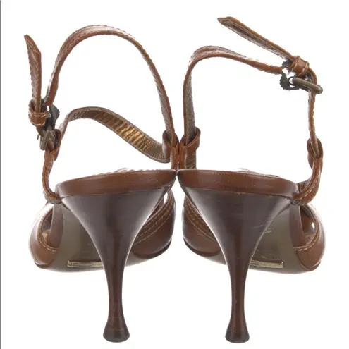 Dolce & Gabbana D&G Two Toned Leather Slingback Sandals Heels Pumps