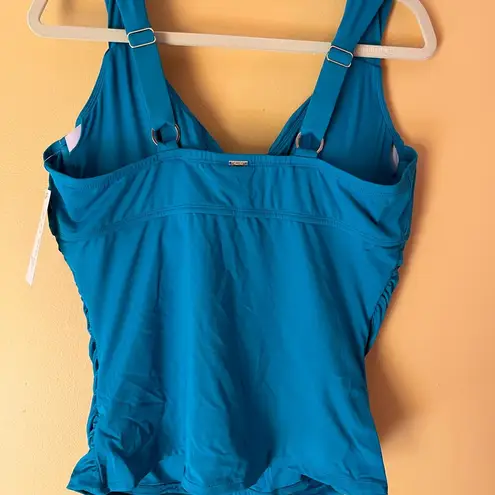Anne cole NWT!! Twist Front Underwire Swim Top-teal size 18 W
