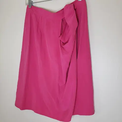 Anne Klein  100% Silk Hot Pink Skirt Wrap Style Size 12