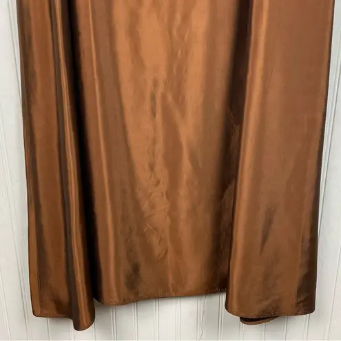 Coldwater Creek Vintage 90s Y2K Bronze Satin Maxi Skirt Size 16 Fairy Grunge