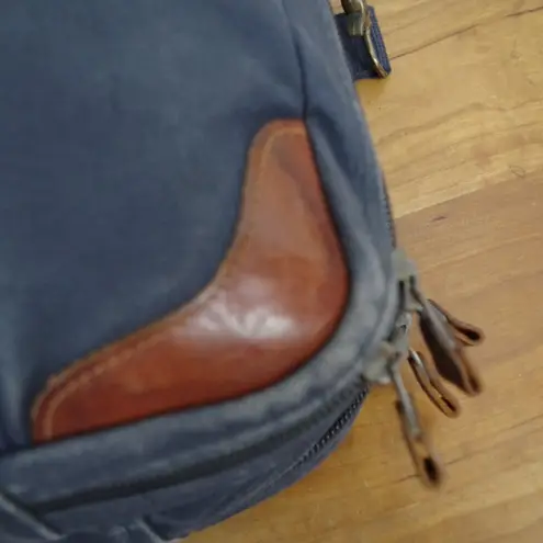 Vintage Distressed Harvard University Native American Program School Bag Blue