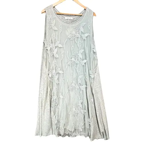 Simply Couture NWT Sleeveless Fairy Cottage Floral Lace Overlay Tank Dress Large