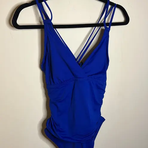 La Blanca Island Goddess Underwire Cross-Back One Piece - Cobalt Blue
