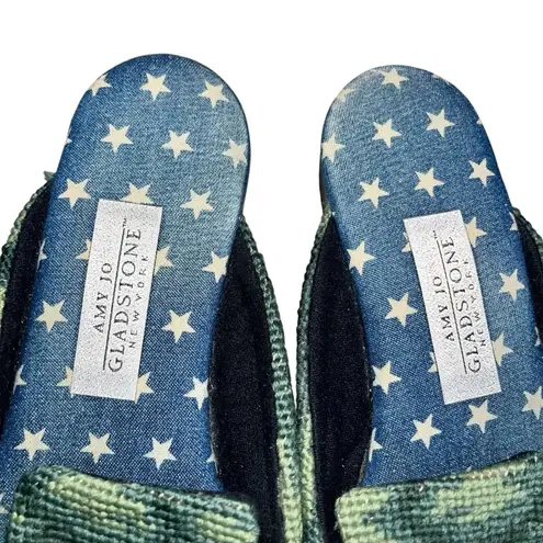 Amy Jo Gladstone Bichon Dog Needlepoint Slip On Loafers Flats Shoes size Large