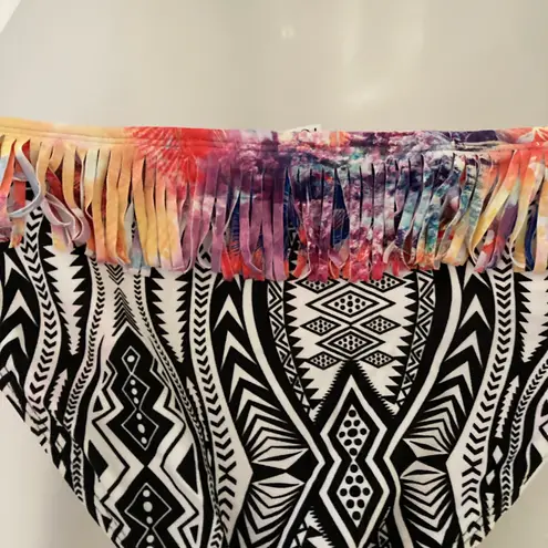 Raisin's 🌞NWT Aztec Print Padded Bra Top & Watercolor Bikini w/ Fringe A