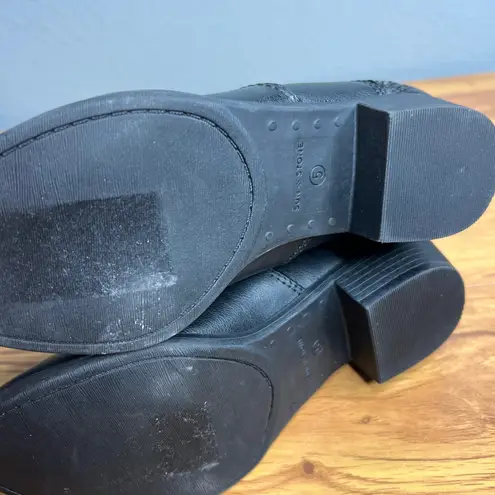 Sun + Stone Abby Short Ankle Boot Bootie Womens Size 5 Black Faux Leather NEW