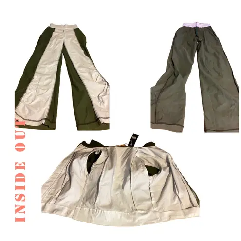 LAURA CARDENES GREEN AND WHITE HIGH WAIST, CROPPED TOP PANT SET NWT (M) Size M