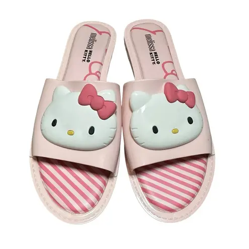 Melissa x Hello Kitty Pink Slide Sandals Women's Size 9 US Collab Sanrio Kawaii