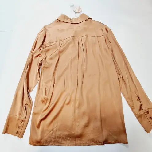 Camila Coelho Jill Button Down Shirt in Soft Gold Small