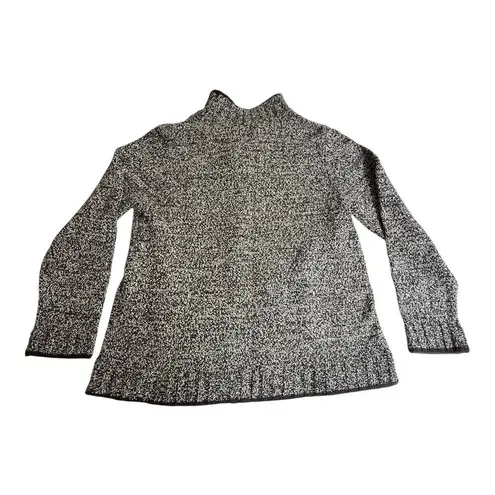 Christopher & Banks Christopher Bangs Full Zip Cozy Knit SWEATER Women's MED Top Gray Black Pockets