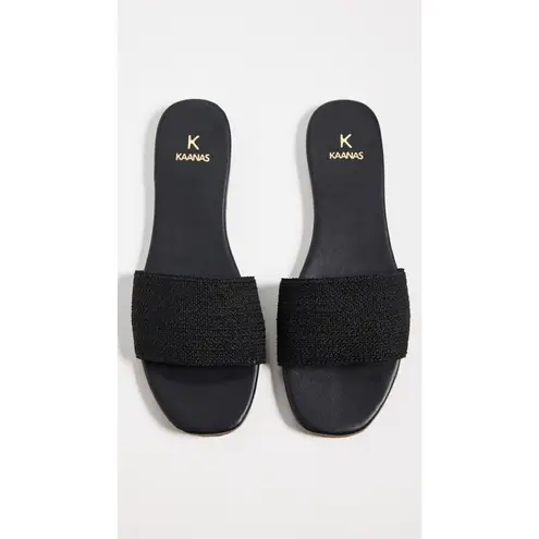 Kaanas Mallow Slide Sandals in Black 9 New with Box Womens Flats Slides