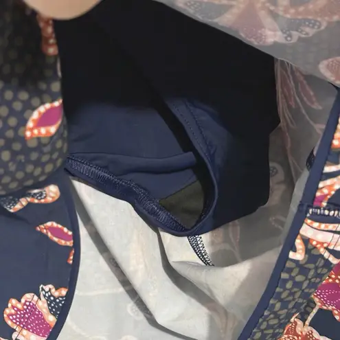 Lands End Swim Shorts Womens Purple Blue Floral 24W Quick Dry Stretch Pockets