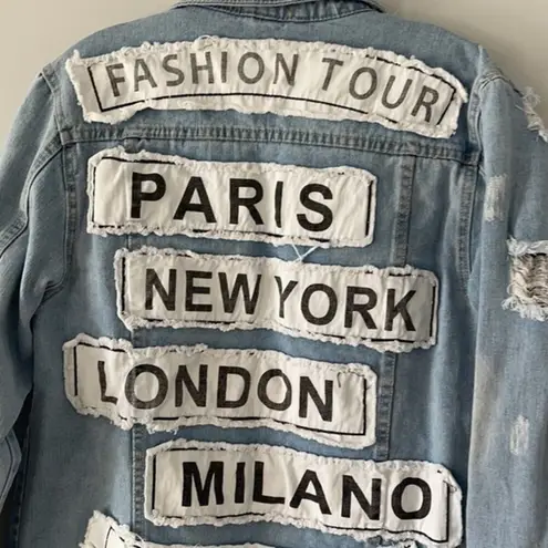 American Bazi Fashion Tour Denim Jacket in Light/Medium Wash